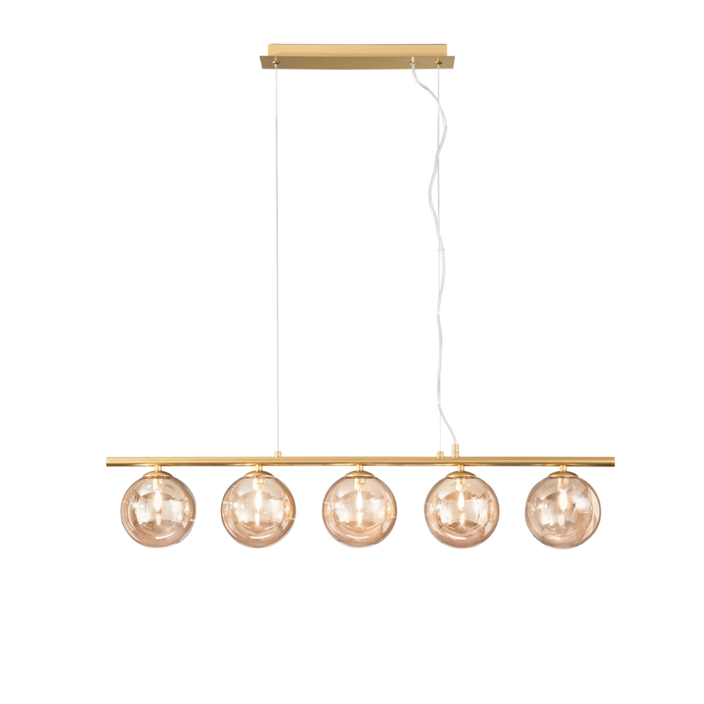 Surbo - Lampada a sospensione lineare 5 diffusori