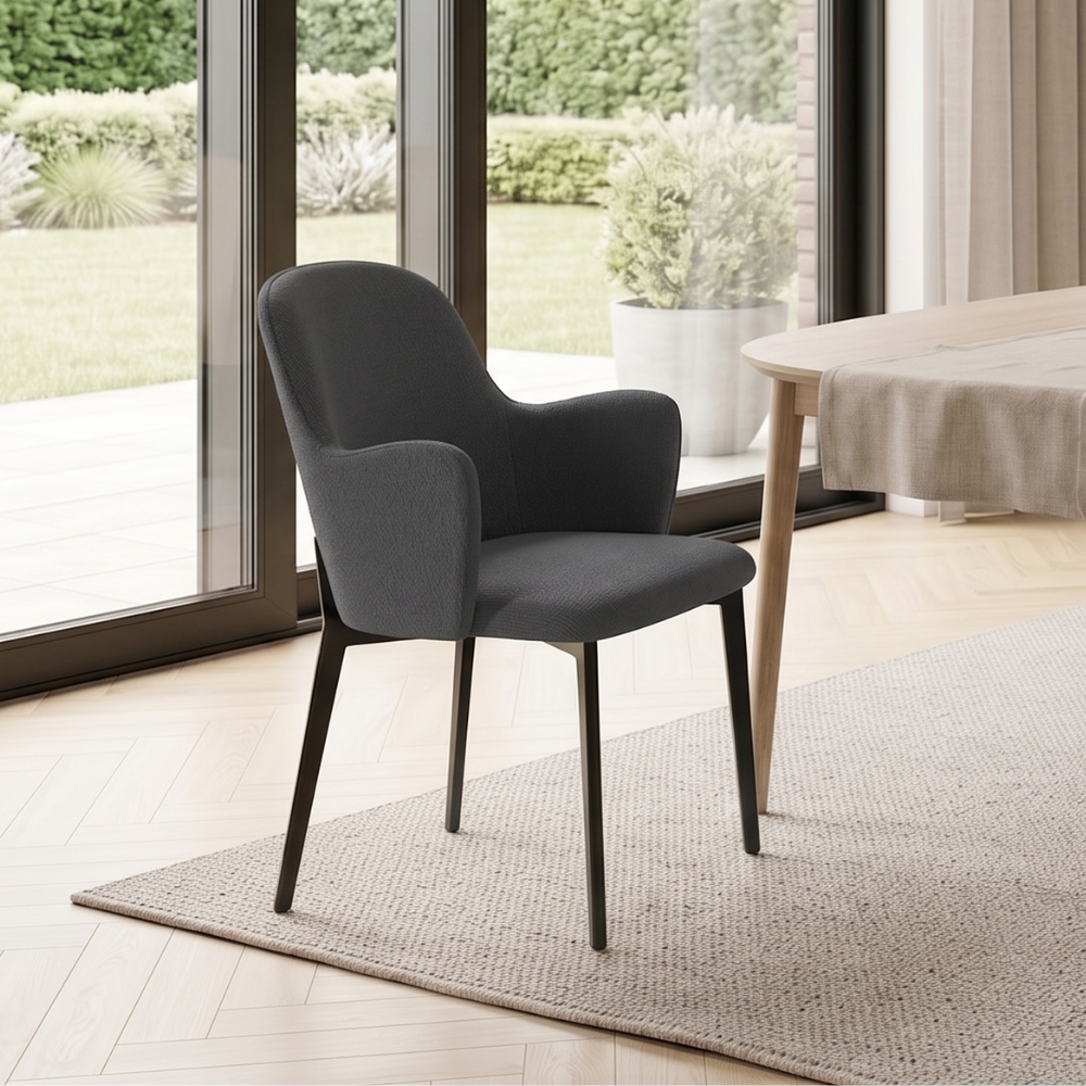 Bressanone - Set di 4 sedie gambe nere