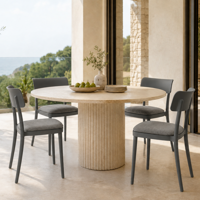 Bacoli - Set di 4 sedie con cuscino Made in Italy