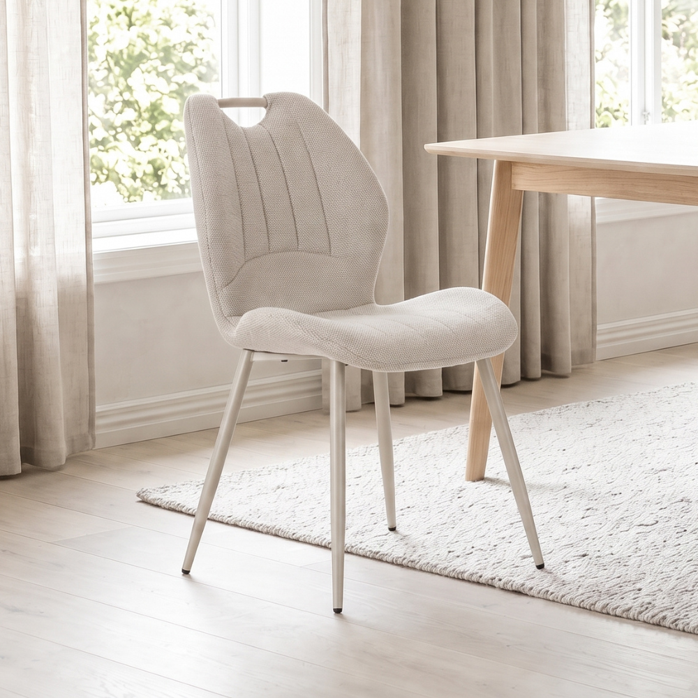 Prali - Set di 4 sedie gambe bianche