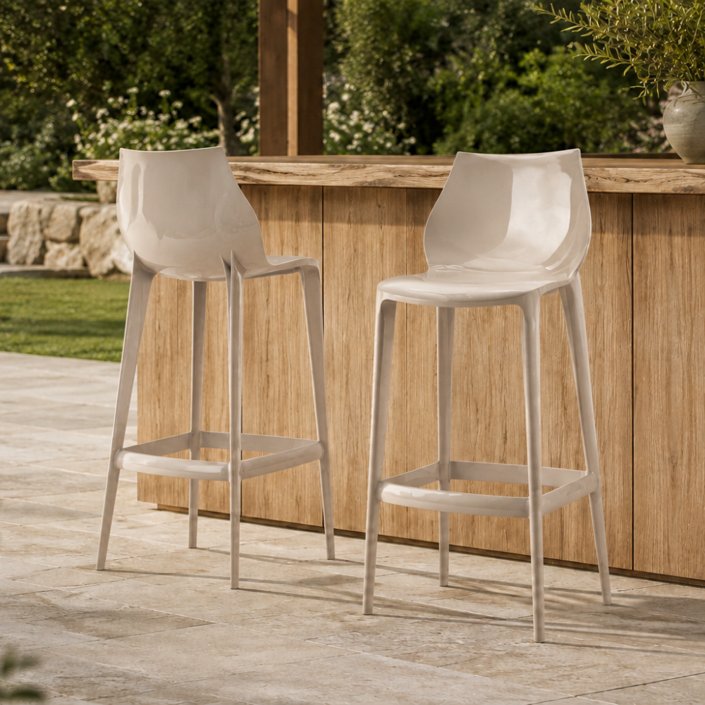 Mattinata - Set di 2 sgabelli lucido Made in Italy