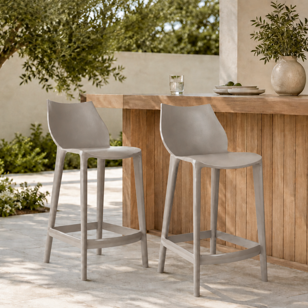 Mattinata - Set di 2 sgabelli opaco Made in Italy