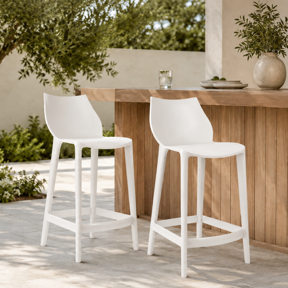 Mattinata - Set di 2 sgabelli opaco Made in Italy