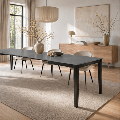 Novara 130 - Tavolo allungabile gambe nere Made in Italy