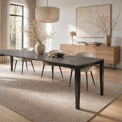 Novara 130 - Tavolo allungabile gambe nere Made in Italy