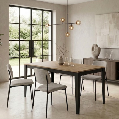 Novara 130 - Tavolo allungabile gambe nere Made in Italy