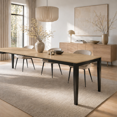 Novara 130 - Tavolo allungabile gambe nere Made in Italy