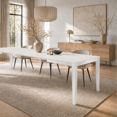 Novara 130 - Tavolo allungabile gambe bianche Made in Italy