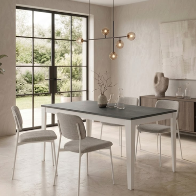 Novara 130 - Tavolo allungabile gambe bianche Made in Italy