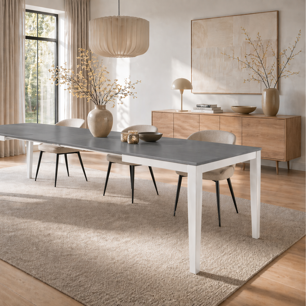 Novara 130 - Tavolo allungabile gambe bianche Made in Italy