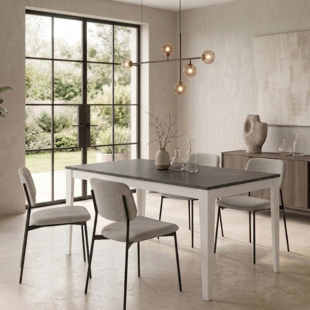Novara 130 - Tavolo allungabile gambe bianche Made in Italy