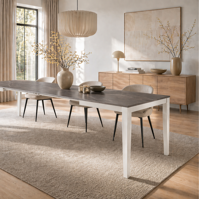 Novara 130 - Tavolo allungabile gambe bianche Made in Italy