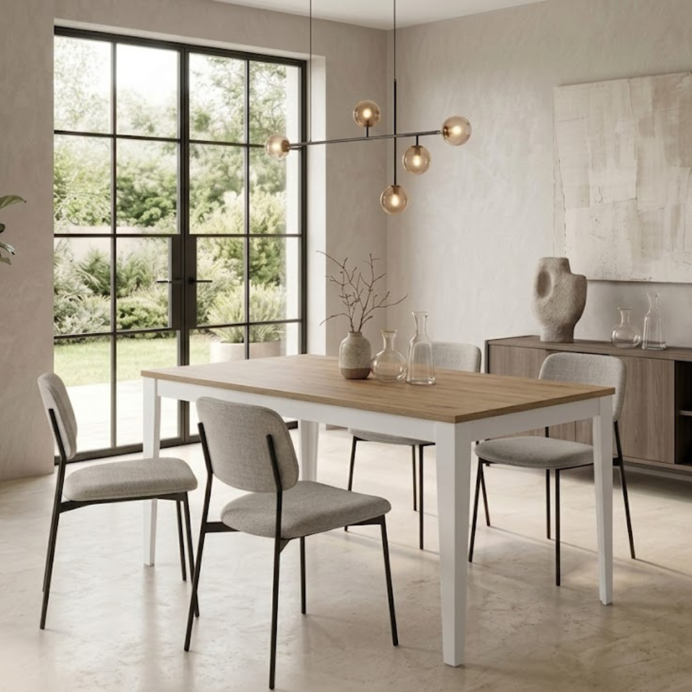 Novara 130 - Tavolo allungabile gambe bianche Made in Italy