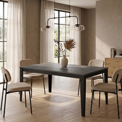 Novara 156 - Tavolo allungabile gambe nere Made in Italy