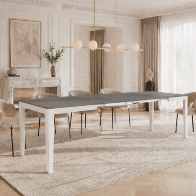 Novara 156 - Tavolo allungabile gambe bianche Made in Italy
