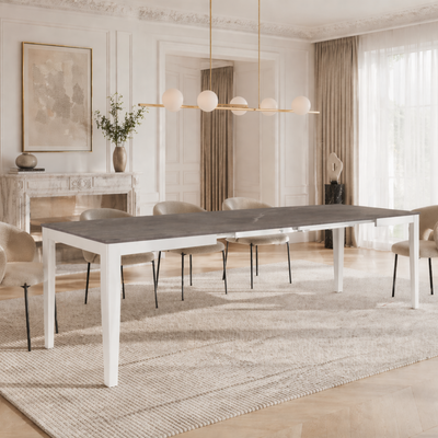 Novara 156 - Tavolo allungabile gambe bianche Made in Italy