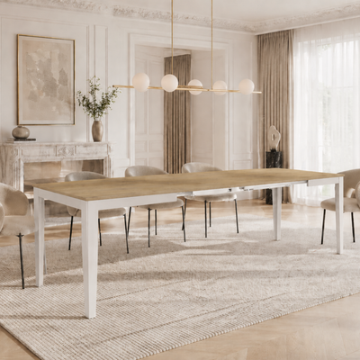 Novara 156 - Tavolo allungabile gambe bianche Made in Italy