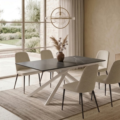 Trento - Tavolo allungabile gambe bianche Made in Italy