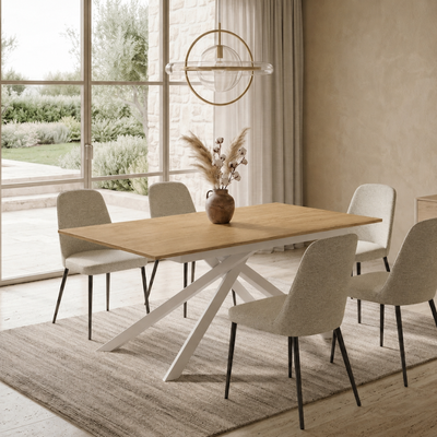 Trento - Tavolo allungabile gambe bianche Made in Italy