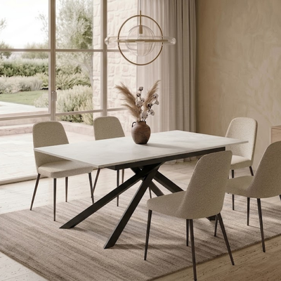 Trento - Tavolo allungabile gambe nere Made in Italy