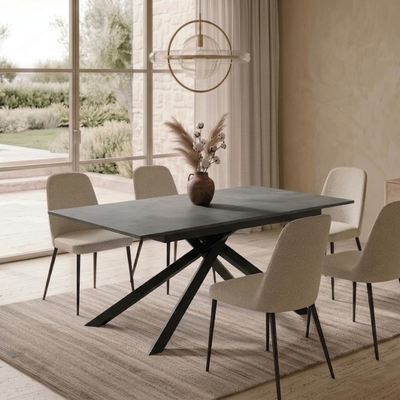 Trento - Tavolo allungabile gambe nere Made in Italy
